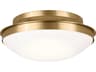 Kichler Bretta 3-Light Brushed Natural Brass Glass Bowl Flush Mount