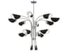 Kichler Arcus 12-Light Satin Nickel Black Geometric Chandelier