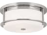 Kichler Brit 2-Light Polished Nickel Glass Drum Flush Mount