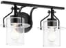 Kichler Everett 2-Light Black Glass Vanity Light