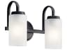 Kichler Kennewick 2-Light Black Glass Vanity Light