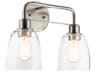 Kichler Meller 2-Light Nickel Textured Glass Vanity Light