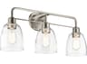 Kichler Meller 3-Light Nickel Textured Glass Vanity Light