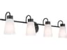 Kichler Erma 4-Light Black Glass Vanity Light