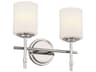 Kichler Ali 2-Light Polished Nickel Glass Vanity Light