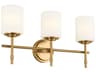 Kichler Ali 3-Light Brushed Natural Brass Glass Vanity Light