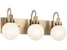 Kichler Hex 3-Light Champagne Bronze Glass Vanity Light