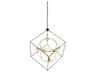 Kuzco Lighting Monza Black Antique Brass Geometric Chandelier