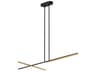 Kuzco Lighting Shift Black Brushed Gold Linear Island Pendant