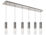 Kuzco Lighting Lena 6-Light Brushed Nickel Cylinder Linear Island Pendant