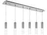 Kuzco Lighting Lena 6-Light Chrome Cylinder Linear Island Pendant