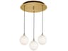 Kuzco Lighting Bolla 3-Light Brushed Gold Globe Mini Pendant