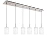 Kuzco Lighting Verona 6-Light Brushed Nickel Cylinder Linear Island Pendant