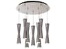 Kuzco Lighting Robson 9-Light Brushed Nickel Cylinder Pendant