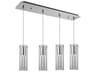 Kuzco Lighting Champagne 4-Light Chrome Cylinder Linear Island Pendant