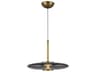 Kuzco Lighting Kyoto Vintage Brass Smoked Glass Round Pendant