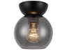 Kuzco Lighting Arcadia 1-Light Black Globe Semi Flush Mount