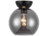 Kuzco Lighting Arcadia 1-Light Black Globe Semi Flush Mount