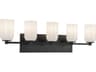 Kuzco Lighting Nola 5-Light Black Glossy Opal Glass Vanity Light