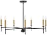 Lark Living Hux 7-Light Black Lacquered Brass Candelabra Chandelier
