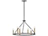 Lark Living Lazlo 6-Light Black Lacquered Brass Chandelier