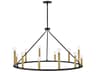 Lark Living Lazlo 12-Light Black Lacquered Brass Candelabra Chandelier
