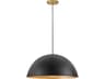 Lark Living Lou 1-Light Black Lacquered Brass Dome Pendant