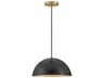 Lark Living Lou 1-Light Black Lacquered Brass Dome Pendant