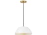 Lark Living Lou 1-Light Matte White Lacquered Brass Dome Pendant