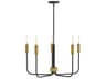 Lark Living Austen 5-Light Black Lacquered Brass Candelabra Chandelier