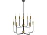 Lark Living Austen 10-Light Black Lacquered Brass Candelabra Chandelier