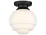 Lark Living Penny 1-Light Black Round Flush Mount