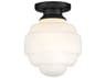 Lark Living Penny 1-Light Black Round Flush Mount