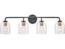 Lark Living Percy 4-Light Black Lacquered Brass Vanity Light