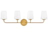 Lark Living Kline 4-Light Heritage Brass Vanity Light