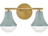 Lark Living Haddie 2-Light Seafoam Lacquered Brass Green Vanity Light
