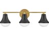 Lark Living Haddie 3-Light Black Lacquered Brass Vanity Light