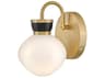 Lark Living Lucy 1-Light Lacquered Brass Black Wall Sconce