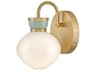 Lark Living Lucy 1-Light Lacquered Brass Seafoam Wall Sconce