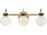Lark Living Lucy 3-Light Lacquered Brass Black Vanity Light