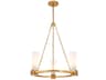 Lucas McKearn Kristy 3-Light Distressed Gold Cylinder Chandelier