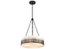 Lucas McKearn Sawgrass 3-Light Matte Black Glass Drum Pendant