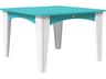 LuxCraft Recycled Plastic Square Island Patio Dining Table with Umbrella Hole