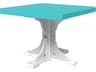 LuxCraft Recycled Plastic Square Outdoor Dining Table with Umbrella Hole