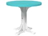 LuxCraft Recycled Plastic Round Outdoor Patio Bar Height Table with Umbrella Hole