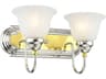 Livex Lighting Belmont 2-Light Polished Chrome Brass Glass Vanity Light