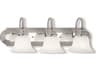 Livex Lighting Belmont 3-Light Brushed Nickel Polished Chrome Glass Vanity Light