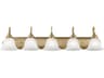 Livex Lighting Belmont 5-Light Antique Brass Glass Vanity Light