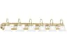 Livex Lighting Belmont 6-Light Polished Brass Chrome White Glass Vanity Light