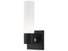 Livex Lighting Aero 1-Light Black With Brushed Nickel Accent Glass Wall Sconce
